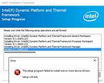 Dynamic Platform and Thermal Framework Driver Error