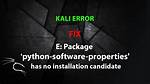 E: Package 'Python-Software-Properties' Has No Installation Candidate