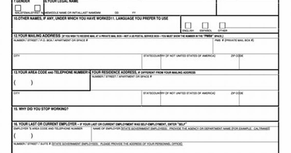 Edd Disability Form