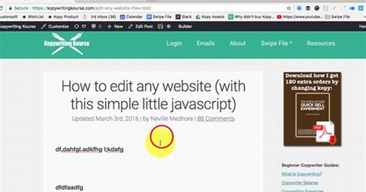 Edit Webpage with Javascript Trick - How to "Unedit"?