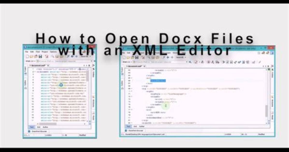 Editing Document. Xml Inside A. Docx File