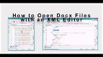Editing Document. Xml Inside A. Docx File
