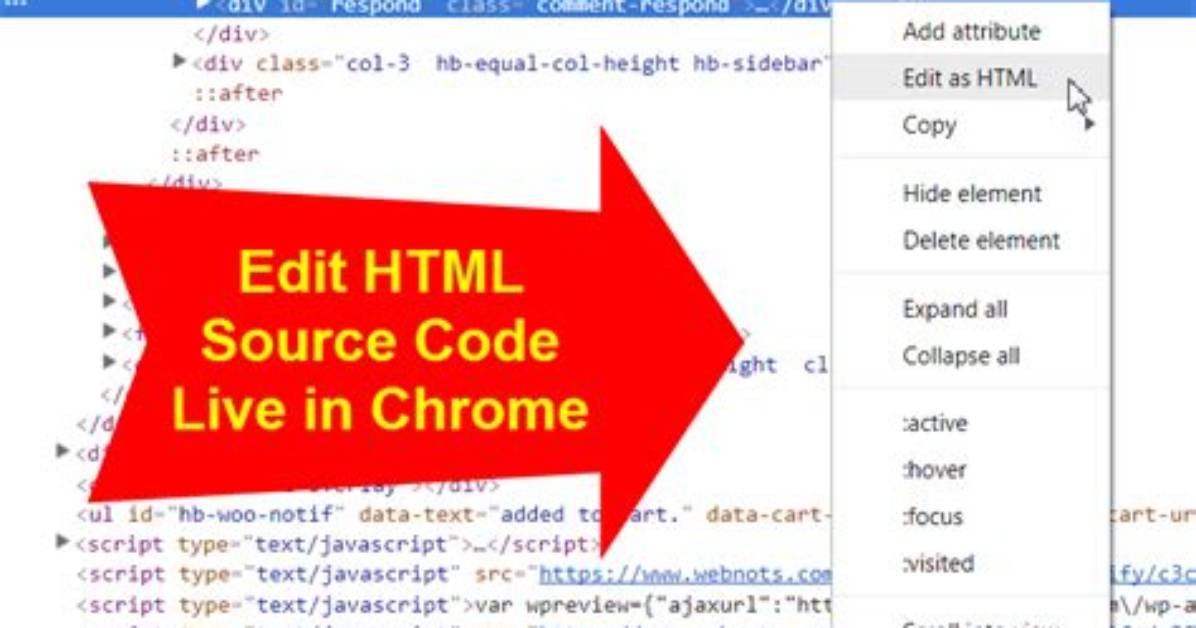 Editing Html Source Code with Google Chrome