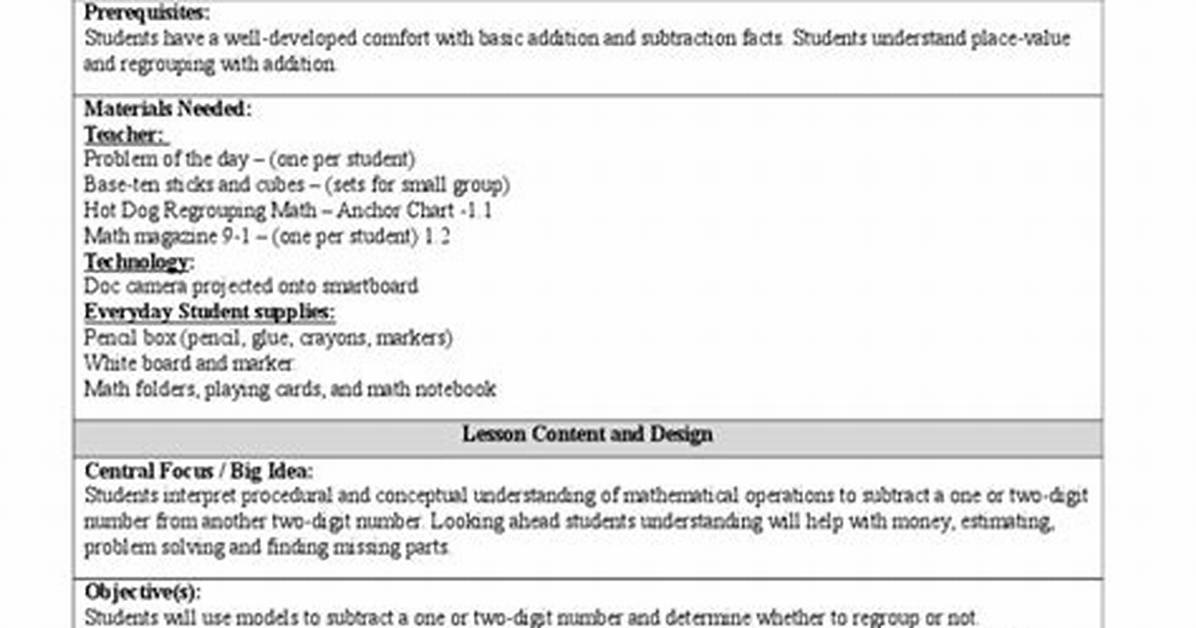 Edtpa Lesson Plan Example