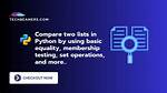 Efficiently Compare Two Sets in Python