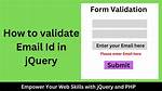 Email Validation Using jQuery