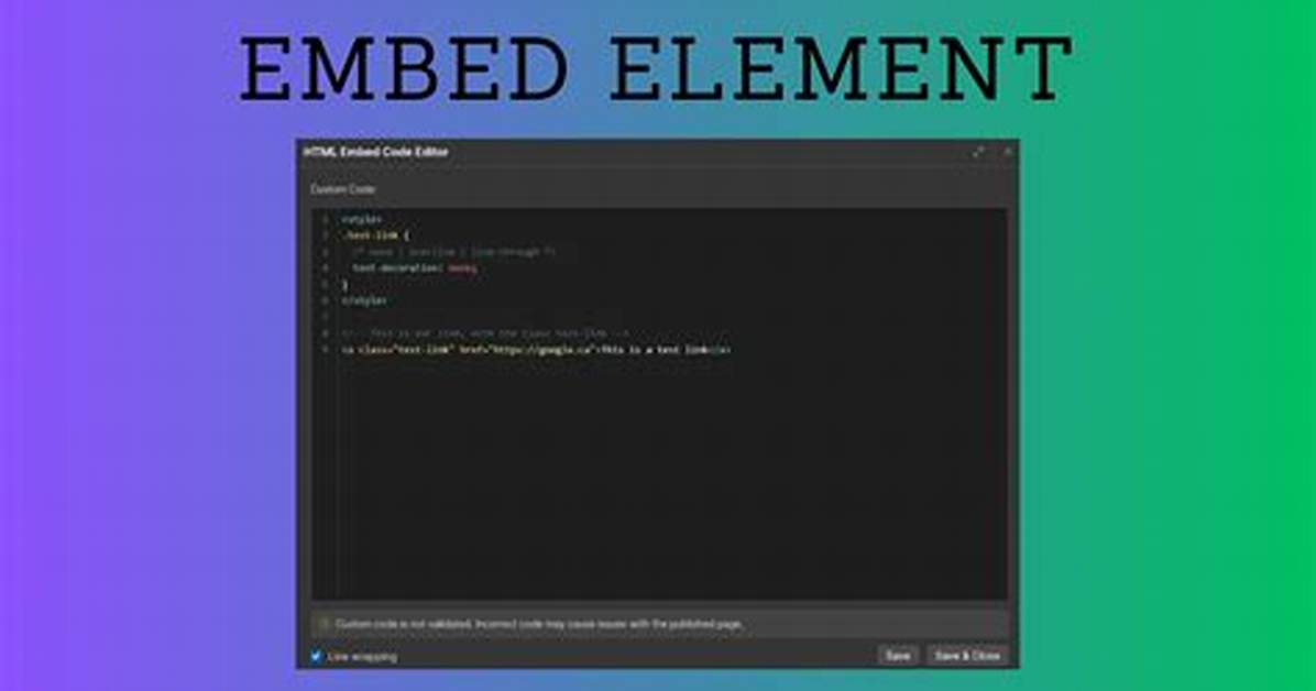 Embed Image in a Element