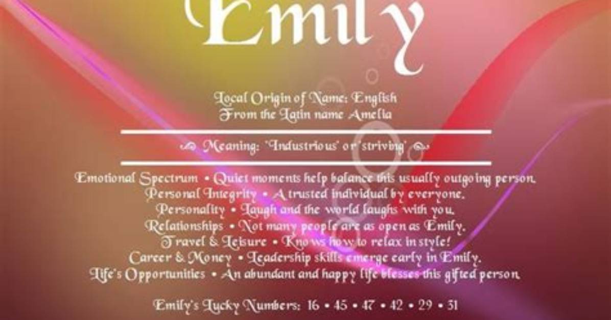 Emily Name Origin