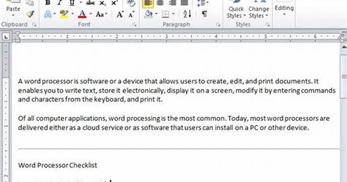 Enter Again into a Word Processor