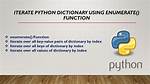Enumerate() for Dictionary in Python