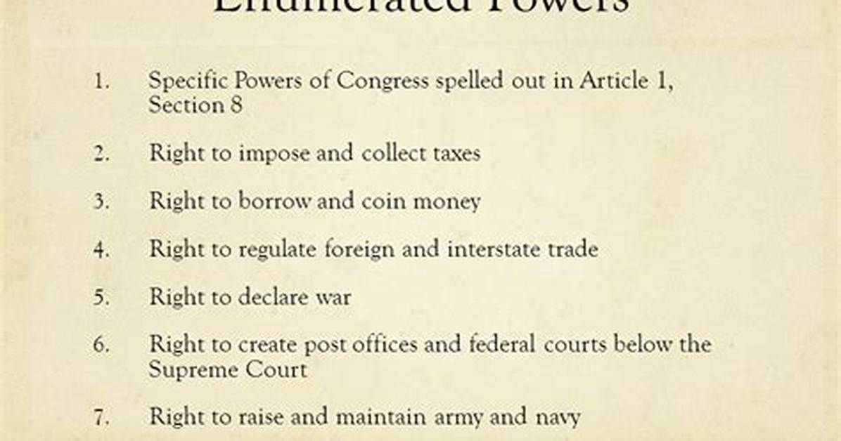 Enumerated Powers Examples