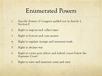 Enumerated Powers Examples