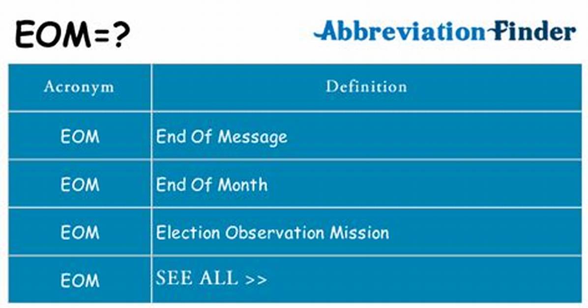Eom Meaning