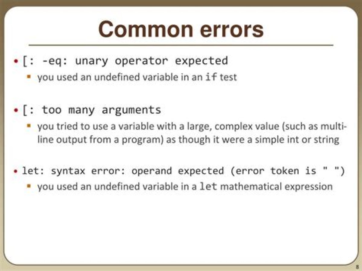 -Eq: Unary Operator Expected [Duplicate]