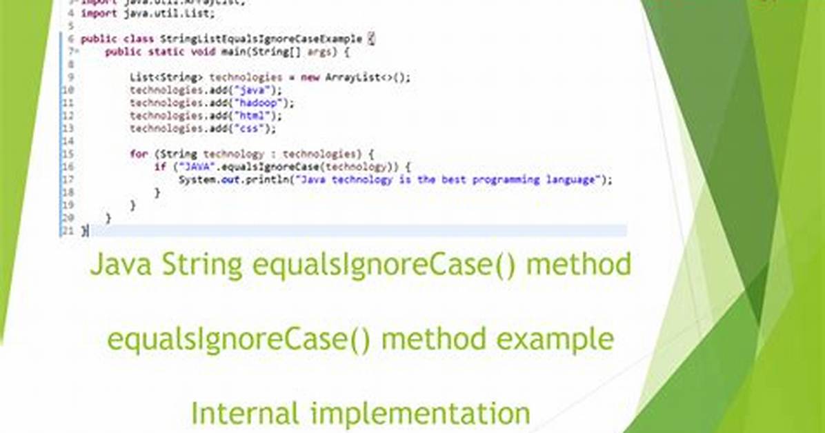Equalsignorecase