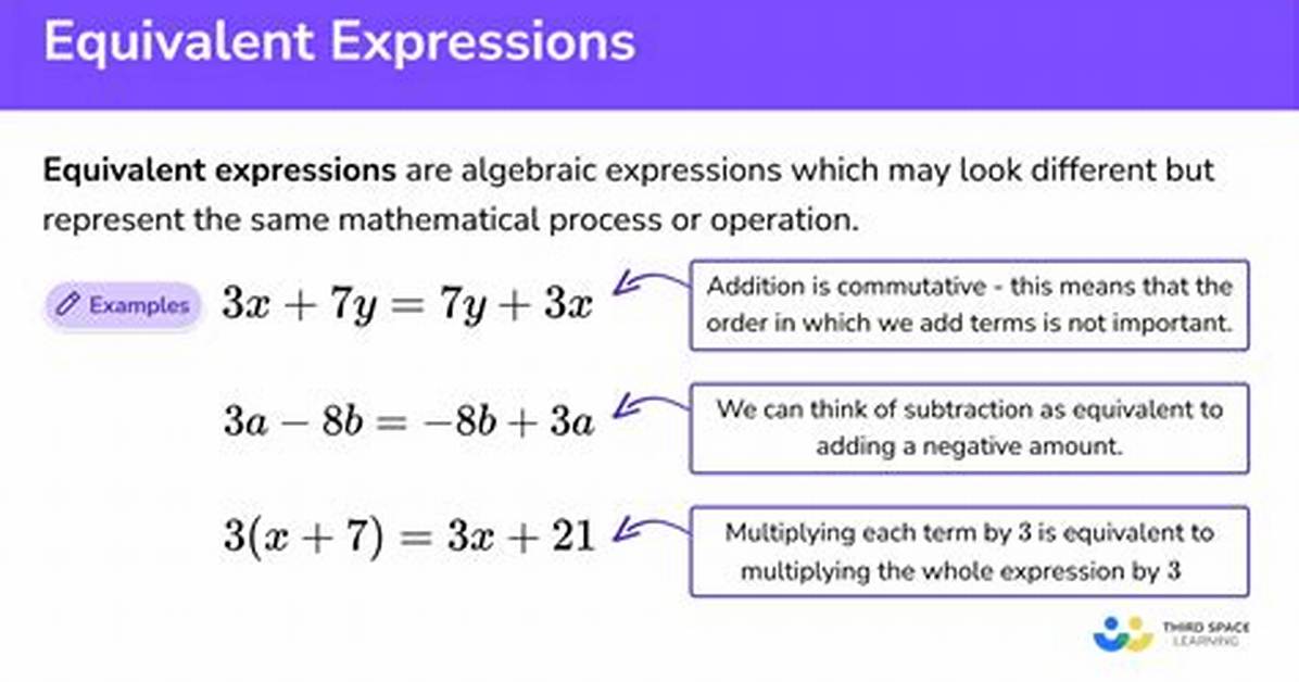 Equivalent Expressions Examples