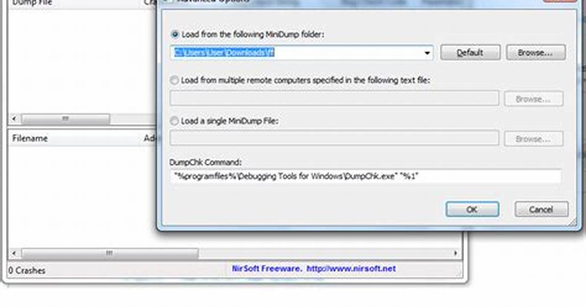 Error Analysing Memory Dump in Bluescreenview