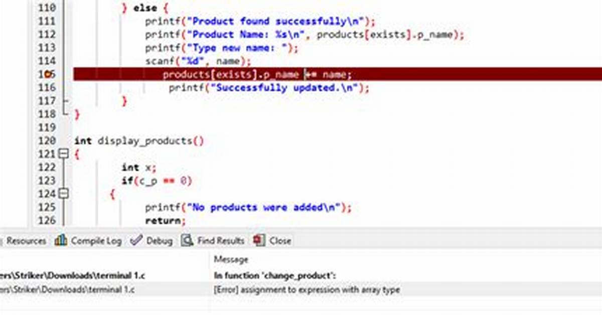 "Error: Assignment to Expression with Array Type Error" When I Assign a Struct Field (C)
