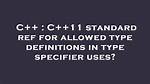 Error: C++ Requires a Type Specifier for All Declarations