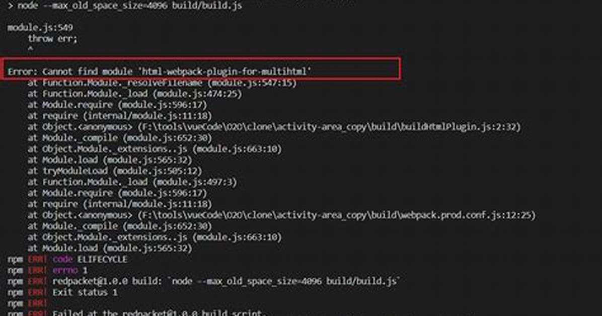 Error: Cannot Find Module 'Webpack/Lib/Node/Nodetemplateplugin'