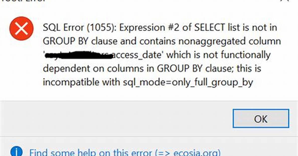 Error Code: 1055 Incompatible with Sql_Mode=Only_Full_Group_By