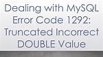 Error Code 1292 - Truncated Incorrect Double Value - Mysql