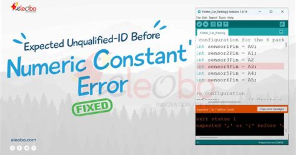 "Error: Expected ';', ',' or ')' Before Numeric Constant" Is Coming up to My Code