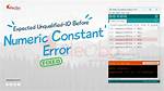 "Error: Expected ';', ',' or ')' Before Numeric Constant" Is Coming up to My Code
