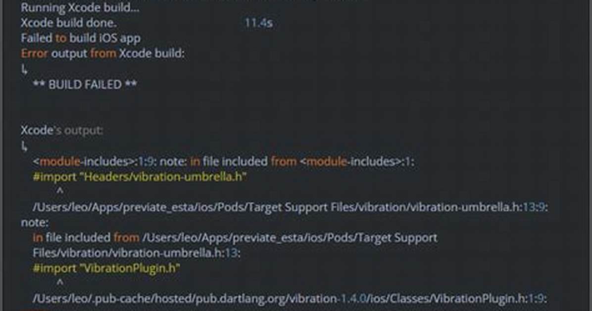 Error: 'Flutter/Flutter. H' File Not Found When Flutter Run on iOS