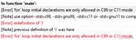 Error: ‘For’ Loop Initial Declarations Are Only Allowed in C99 Mode [Duplicate]