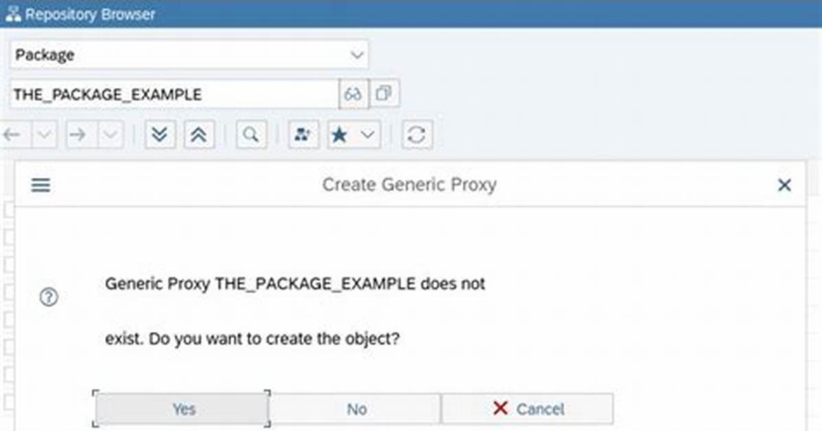 Error "Generic Proxy Does Not Exist" While Selecting Existing Package in Se80