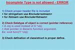 Error: Incomplete Type Is Not Allowed