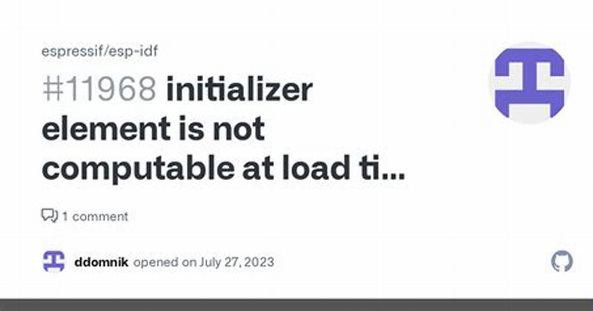 Error: Initializer Element Is Not Computable at Load Time