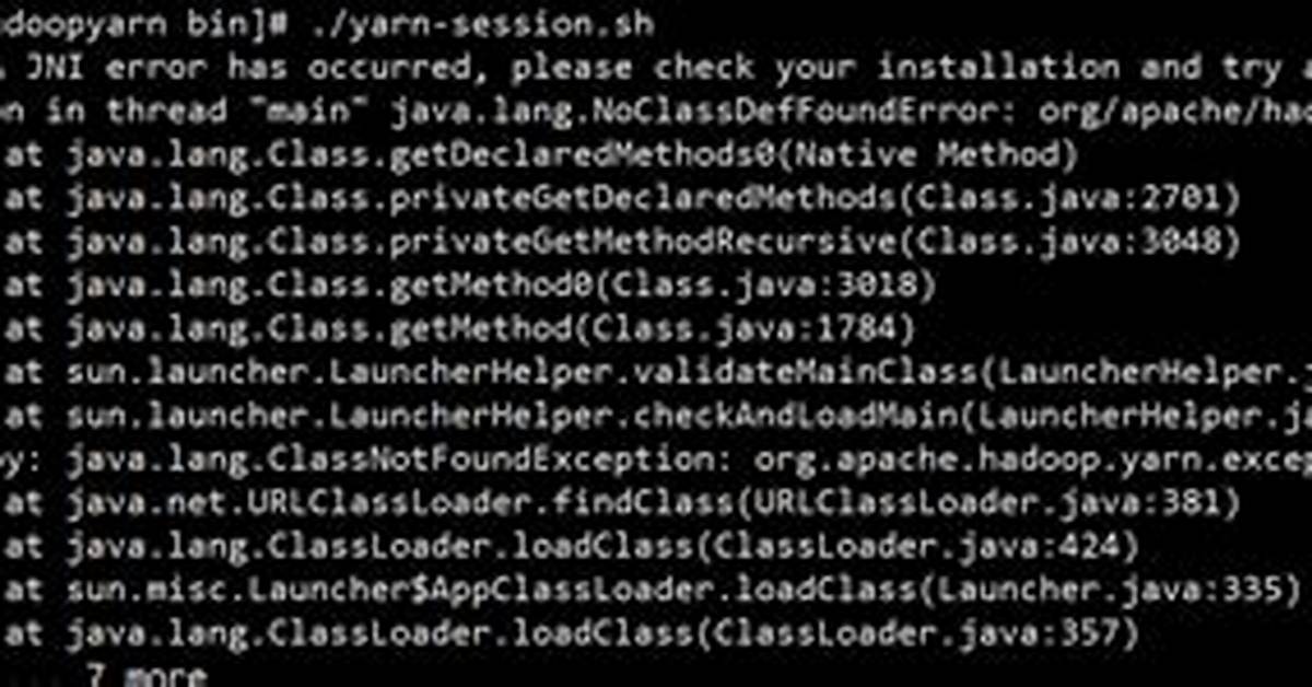 Error: Java. Lang. Noclassdeffounderror: Org/Apache/Hadoop/Util/Stopwatch