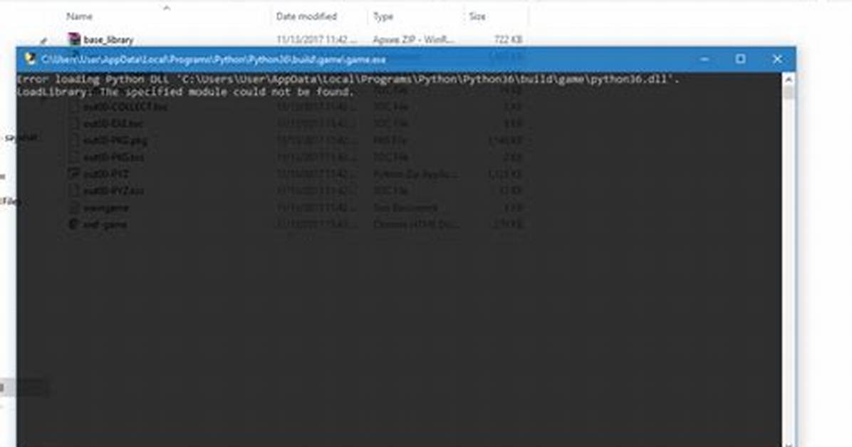 Error Loading Python Dll/ Loadlibrary: the Specified Module Could Not Be Found