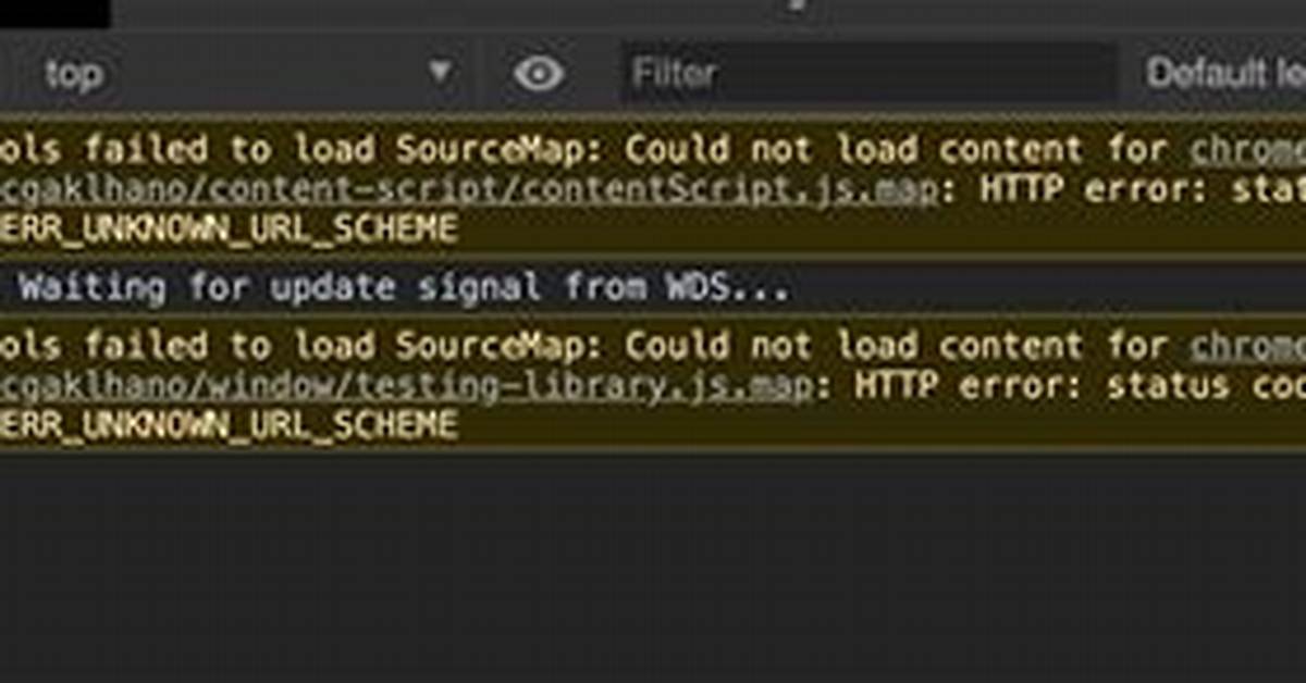 Error Message "Devtools Failed to Load Sourcemap: Could Not Load Content for Chrome-Extension: //. .."