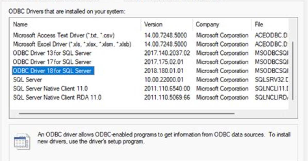 Error: Microsoft Odbc Driver 17 for Sql Server - Does Not Connect