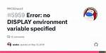 Error: No Display Environment Variable Specified When Using X Server