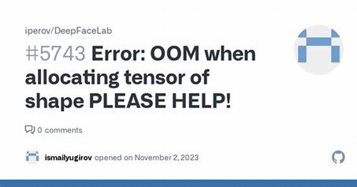 Error: Oom When Allocating Tensor with Shape