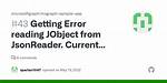 Error Reading Jobject from Jsonreader. Current Jsonreader Item Is Not an Object: Startarray. Path