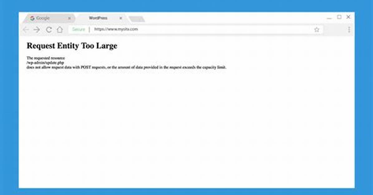 Error: Request Entity Too Large