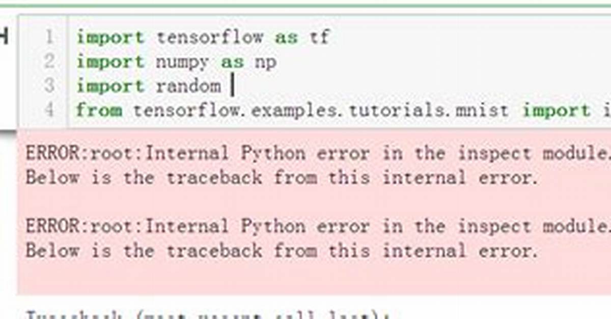 Error: Root: Internal Python Error in the Inspect Module While Installing Tensorflow