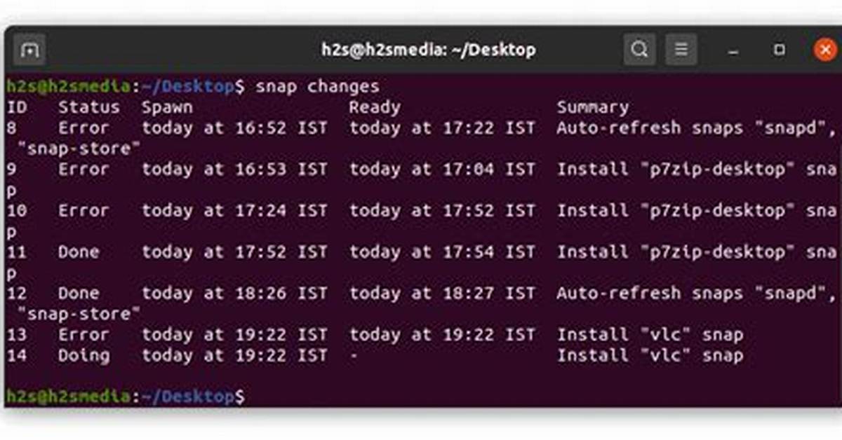 Error: Snap “Package” Has “Install-Snap” Change in Progress