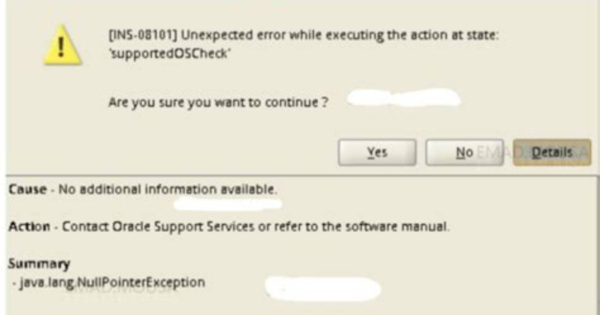 Error While Installing Oracle 19C on Redhat 8.1