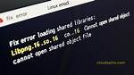 Error While Loading Shared Libraries: Libiomp5. So: Cannot Open Shared Object File: No Such File or Directory