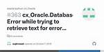 Error While Trying to Retrieve Text for Error Ora-01019