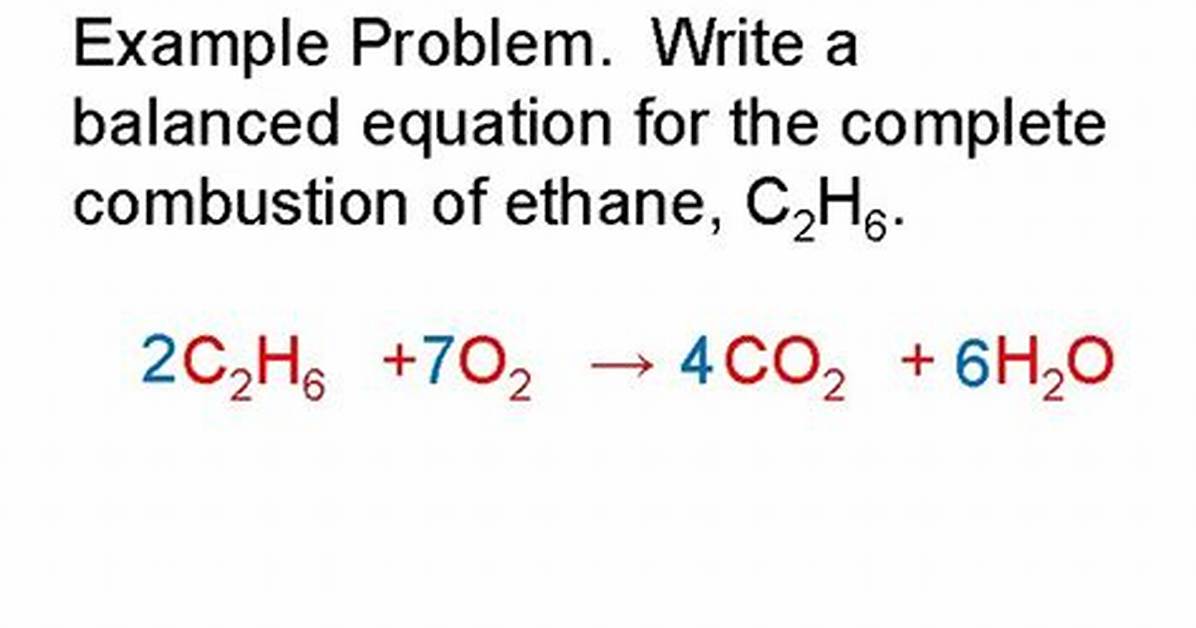 Ethane Combustion Equation