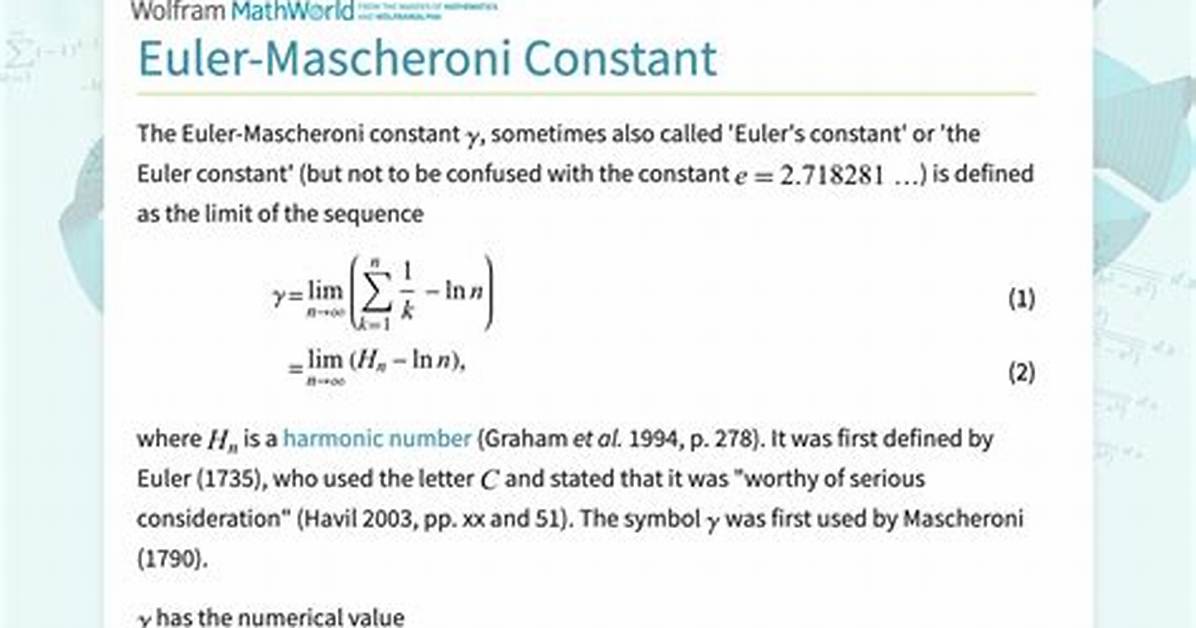Eulers Constant