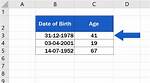 Excel Age Formula