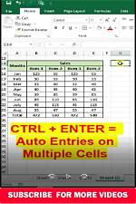 Excel: Alt + Enter for Multiple Cells